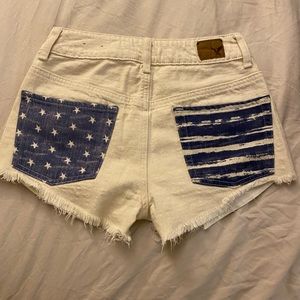 AE American Flag Denim Shorts - 00